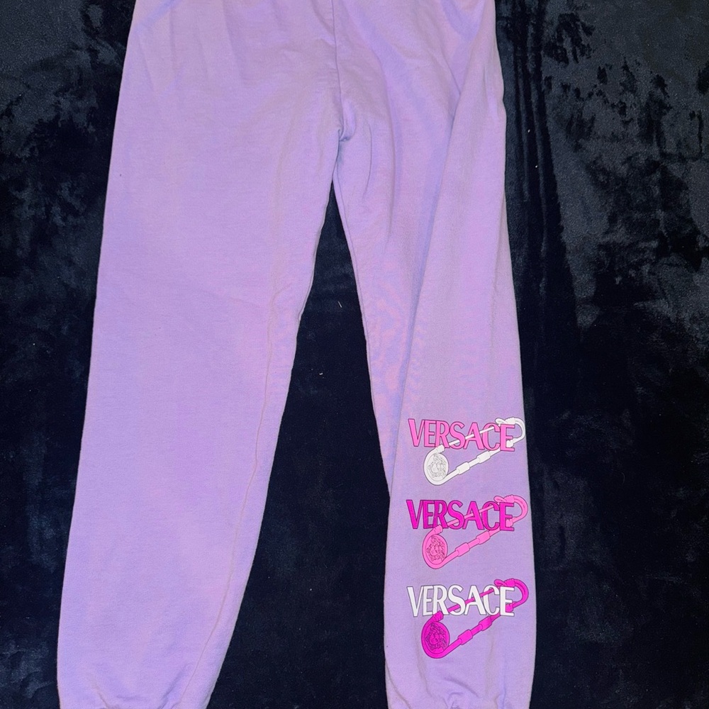 Versace Kids Lilac Joggers with Logo
